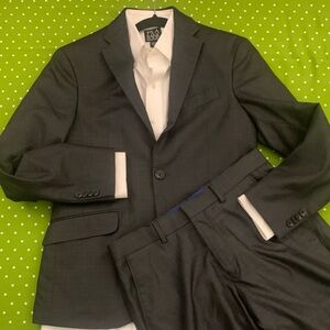 KENNETH COLE Poly Blend Shiny Charcoal Suit